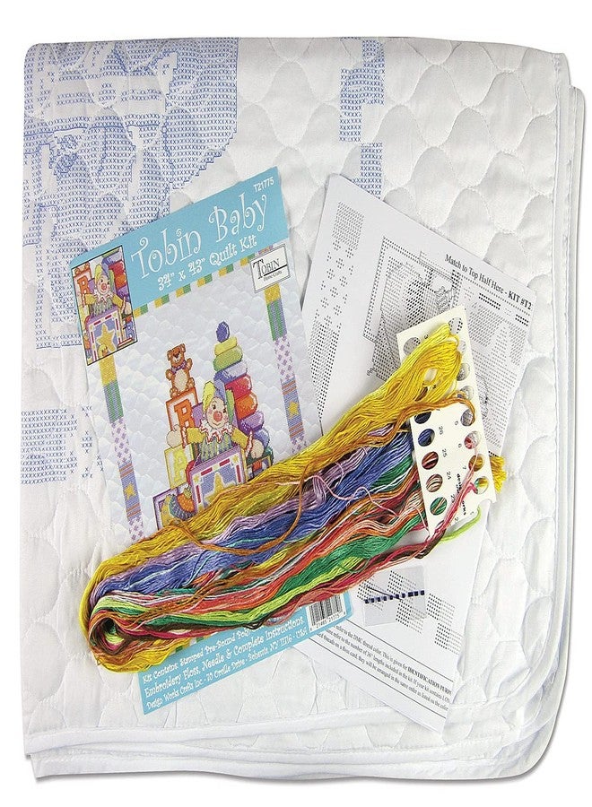 Tobin Jack in The Box Baby Quilt Stamped for Cross Stitch Kit, 34"x43", by The Yard - Image 3