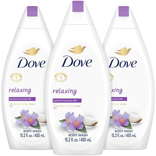 Dove غسول الجسم دوف للاسترخاء 3 عبوات ياسمين وحليب جوز الهند لبشرة أنعم وأملس 152 أونصة لكل منها - Image 1