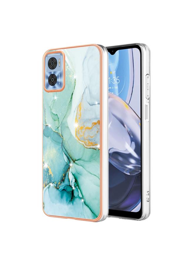 اس-توب جراب لهاتف Motorola Moto E22، جراب IMD مزدوج الجوانب من الرخام المطلي بالكهرباء - Image 1