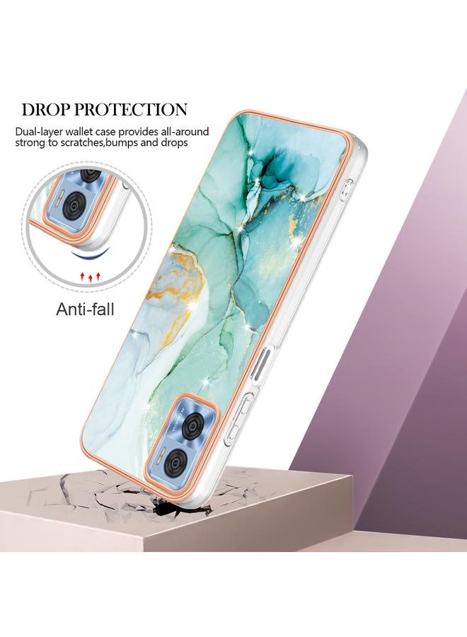 اس-توب جراب لهاتف Motorola Moto E22، جراب IMD مزدوج الجوانب من الرخام المطلي بالكهرباء - Image 2