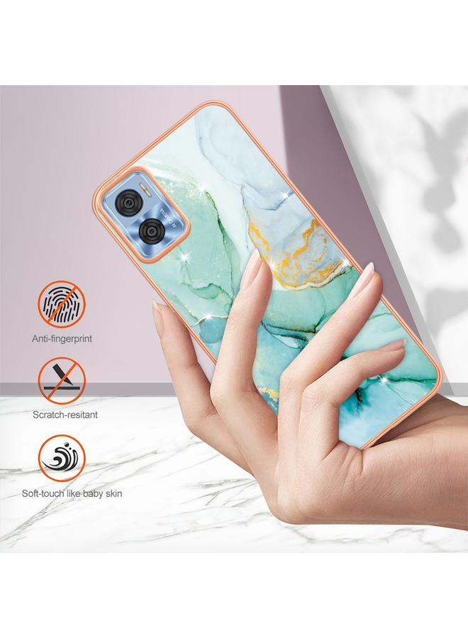 اس-توب جراب لهاتف Motorola Moto E22، جراب IMD مزدوج الجوانب من الرخام المطلي بالكهرباء - Image 3
