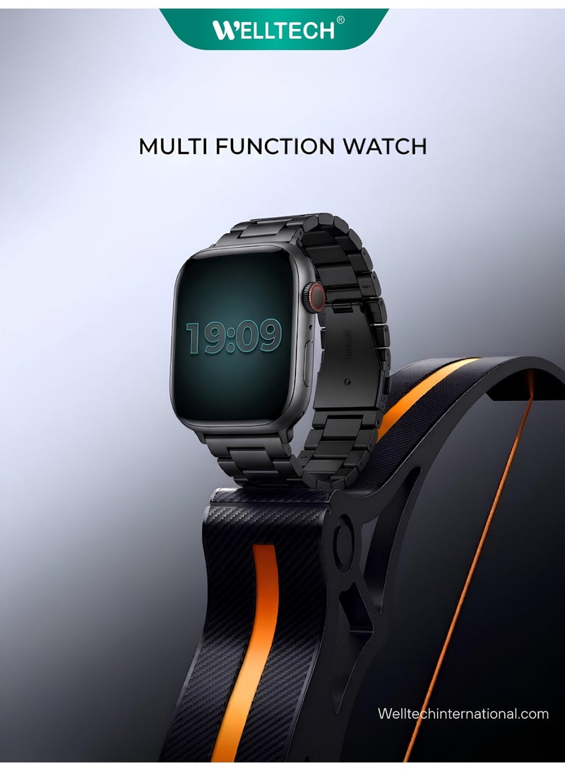 WELLTECH SW66 Smart Watch – Blood Pressure Heart Rate Monitor, Fitness Tracker, Sleep Tracking, Bluetooth, Android iOS, Men Women - Image 1