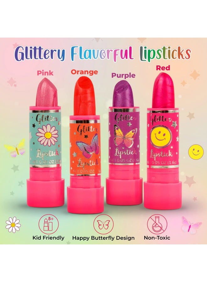 Hot Focus Toddler Makeup Kit - Girls Makeup Kit with Mood Change Lipsticks and Colorful Eyeshadow Palette - Kid-Friendly, Washable Little Girl Makeup & Pretend Play Set (Applicator Included) - Image 2