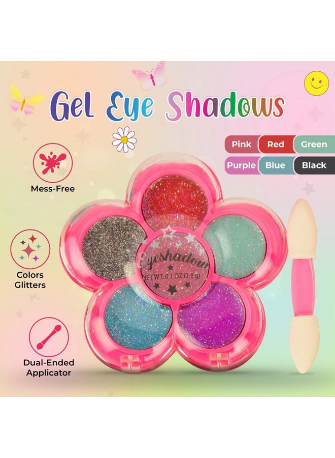 Hot Focus Toddler Makeup Kit - Girls Makeup Kit with Mood Change Lipsticks and Colorful Eyeshadow Palette - Kid-Friendly, Washable Little Girl Makeup & Pretend Play Set (Applicator Included) - Image 3