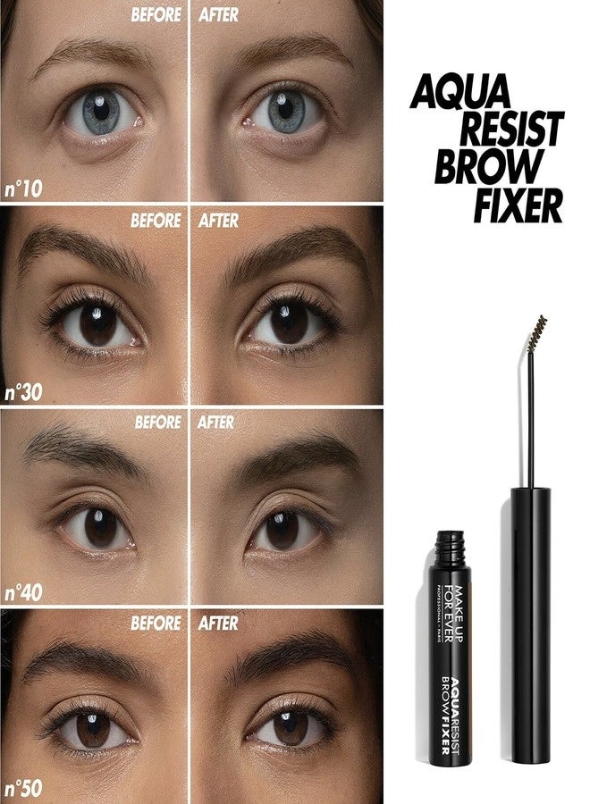 MAKE UP FOR EVER Aqua Resist Brow Fixer 40 Medium Brown – Water-Resistant Long-Wear Brow Gel, Smudge-Proof Flexible Hold, 5 ml - Image 4