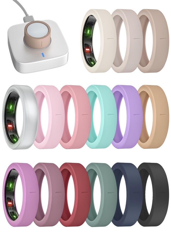 BandRain 15 Pack Ultra-Thin Ring Covers Compatible with Oura Ring Gen 4/3 Cover, Anti-Scratch Silicone Protector Accessories for Women Men - Image 1