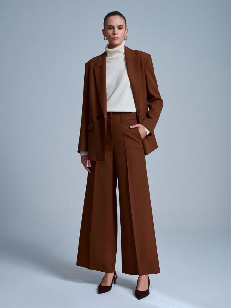 DILVIN Wide-Leg Crepe Trousers - Image 4