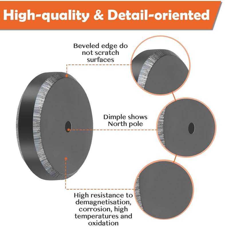 Anpro 120 Pcs Ceramic Industrial Magnets Hobby Craft Magnets-11/16 Inch (18mm) Round Magnet Disc for Refrigerator Button DIY Cup Magnet Craft Hobbies, Science Projects & School Crafts - Image 4