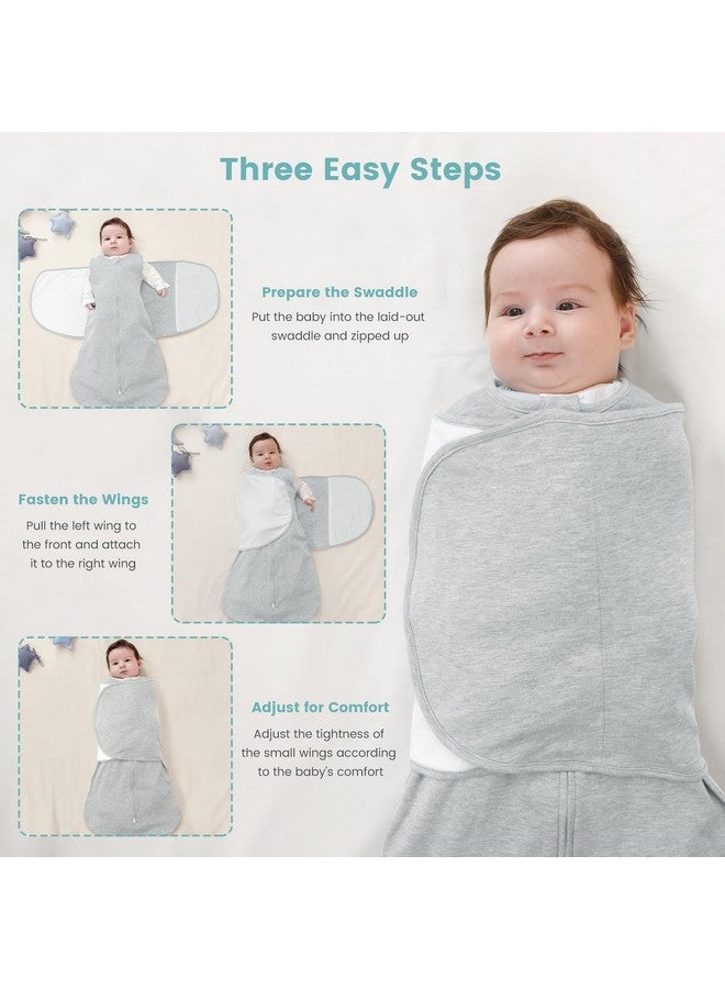 LILBESTIE Baby Swaddle Sleep Sack 1.0 Tog 3-in-1 Cotton Baby Swaddle Blanket Wrap for Newborns 0-6 Months Grey - Image 4