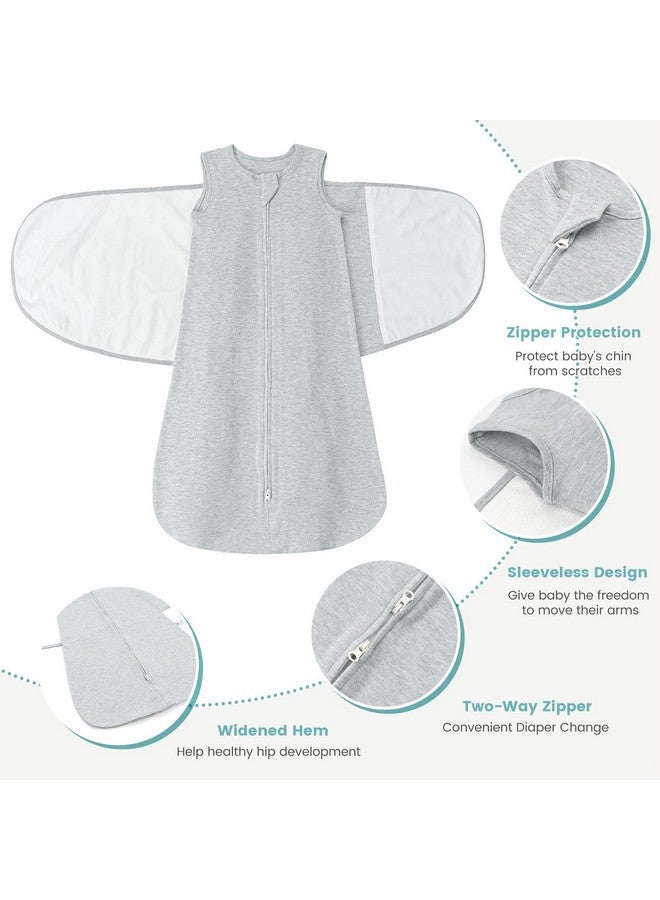 LILBESTIE Baby Swaddle Sleep Sack 1.0 Tog 3-in-1 Cotton Baby Swaddle Blanket Wrap for Newborns 0-6 Months Grey - Image 2