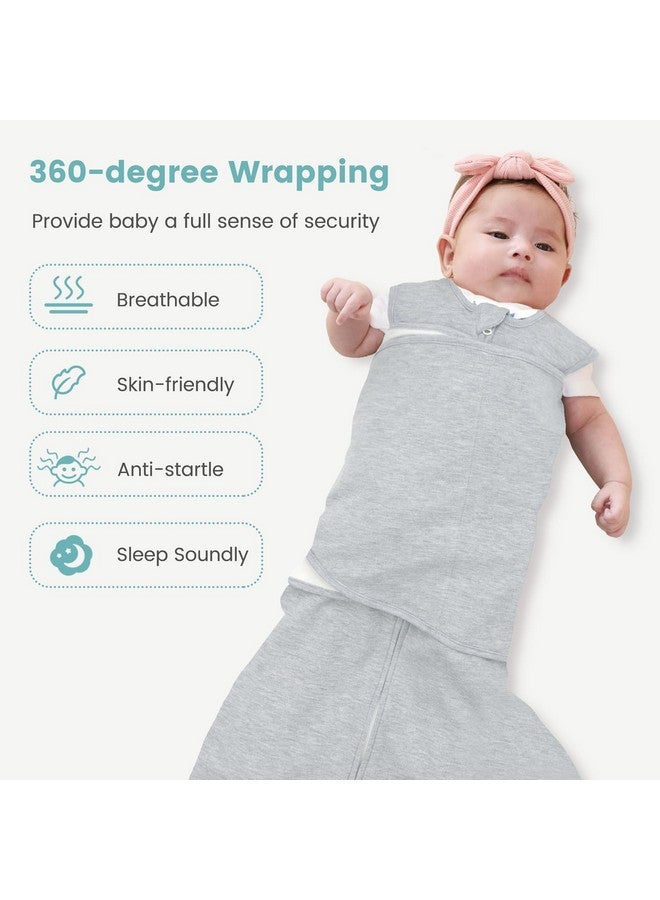 LILBESTIE Baby Swaddle Sleep Sack 1.0 Tog 3-in-1 Cotton Baby Swaddle Blanket Wrap for Newborns 0-6 Months Grey - Image 5