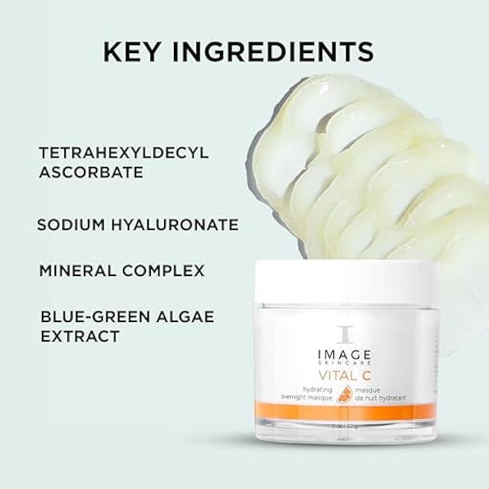 IMAGE Skincare, VITAL C Hydrating Overnight Masque, Revitalizing Sleeping Facial Mask with Blue-Green Algae Extract and Hyaluronic Acid, 2 oz - Image 5