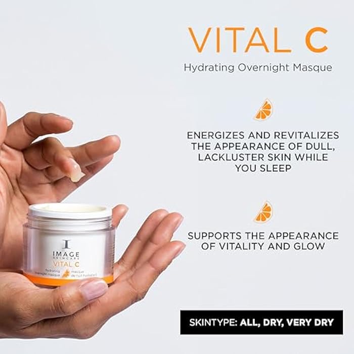 IMAGE Skincare, VITAL C Hydrating Overnight Masque, Revitalizing Sleeping Facial Mask with Blue-Green Algae Extract and Hyaluronic Acid, 2 oz - Image 2