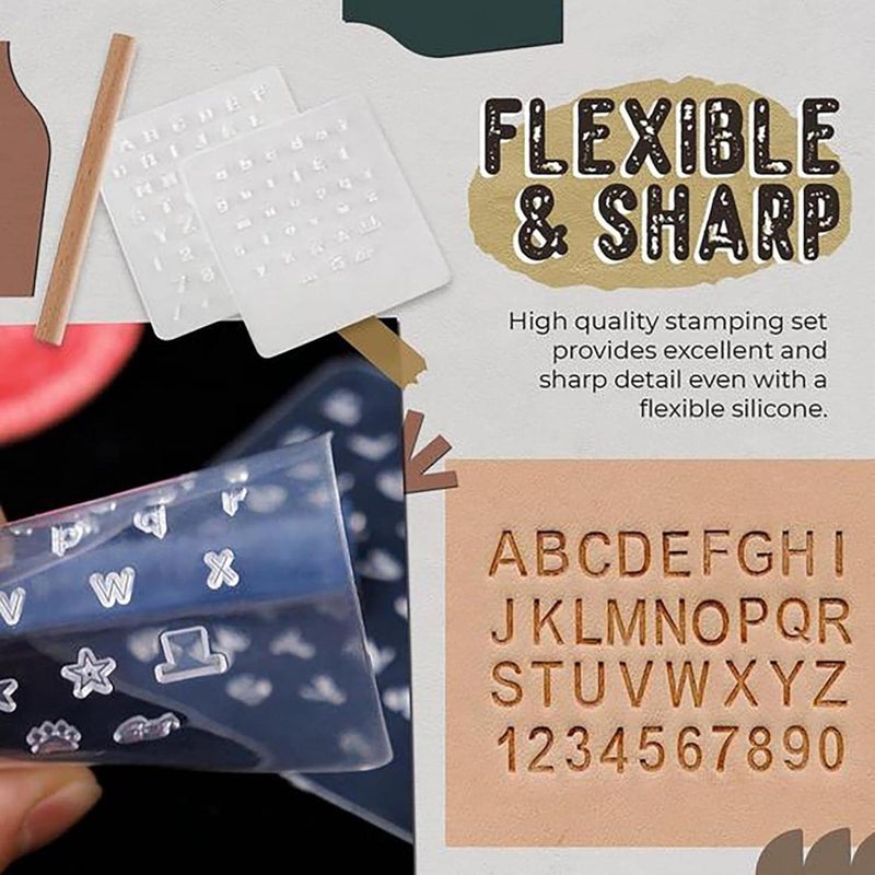 klarako DIY Handmade Leather Stamping Tool Set Transparent Leather Alphabet Stamp Set, Letter Number Stamping Tools Numeric Character Shape Stamp Punch Set (1 PC) - Image 4