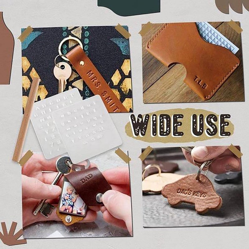 klarako DIY Handmade Leather Stamping Tool Set Transparent Leather Alphabet Stamp Set, Letter Number Stamping Tools Numeric Character Shape Stamp Punch Set (1 PC) - Image 5