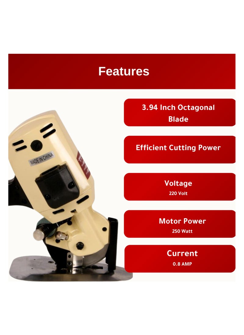 JANHU - Electric Rotary Fabric Cutter, 220V Electric Cloth Cutting Machine, Octagonal Blade Cloth Cutter Electric Scissors with Automatic Sharpener, for Multi-Layer Carpet Leather - Image 1