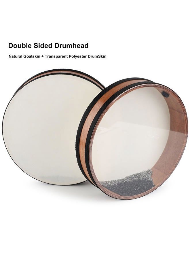 BGMUSER Ocean Drum 12 inch with Goatskin Drumhead,Steel&Plastic Wave Bead,Bag, Sound Healing Instrument for Yoga Meditation Relaxation - Image 3