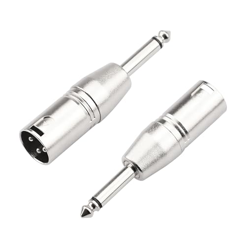 FNKTQL 1/4 Inch TS Mono to XLR Adapter, Male XLR to 6.35mm Quarter Inch Unbalanced Audio Connector Compatible with Stereo,Microphone,Mixer-2 Pack - Image 1