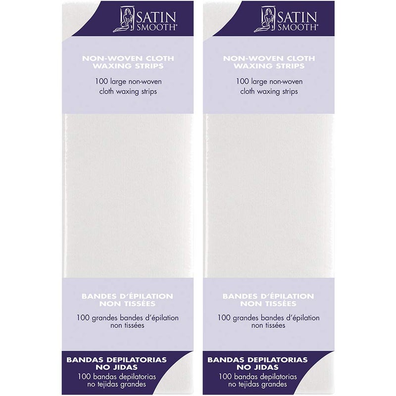 Satin Smooth NonWoven Cloth Waxing Strips Large 100 ct x 2 packs