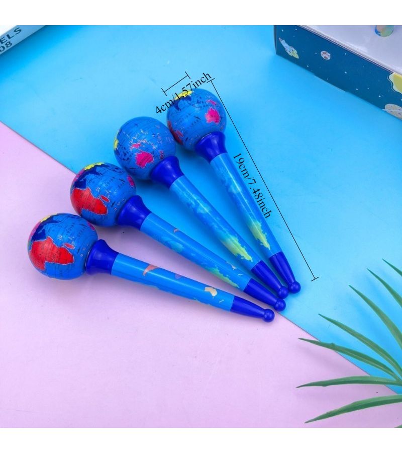 Black Ballpoint Pen Rotating Globe Design Fatigue Relief Funny Gift - Image 3