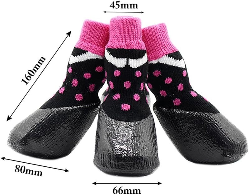 4Pcs Elastic Dog Socks, Dots Pattern Pet Paw Protector for Large Dogs - Image 5