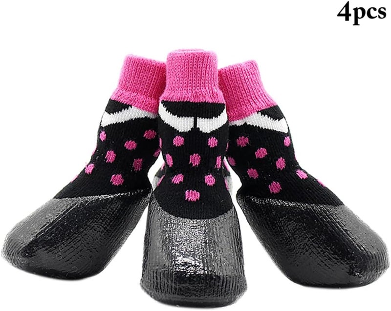 4Pcs Elastic Dog Socks, Dots Pattern Pet Paw Protector for Large Dogs - Image 3