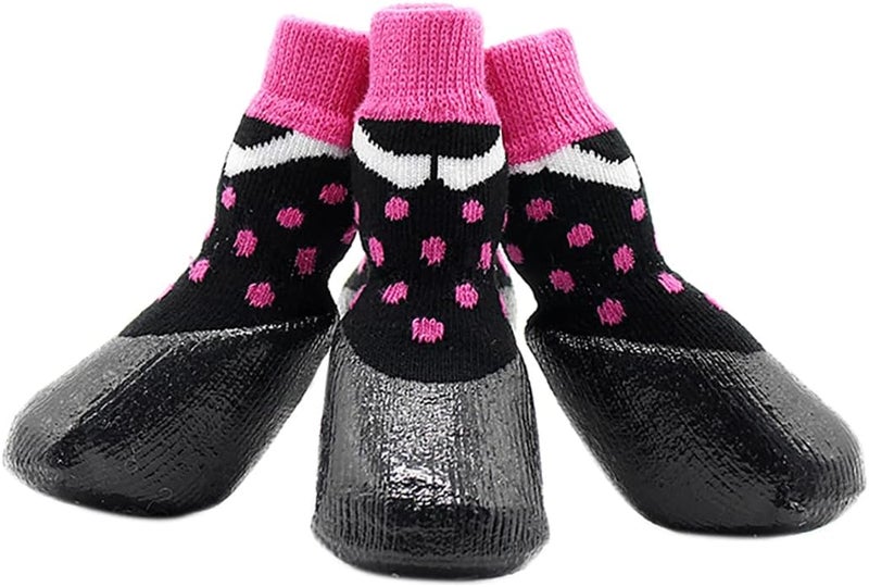 4Pcs Elastic Dog Socks, Dots Pattern Pet Paw Protector for Large Dogs - Image 1