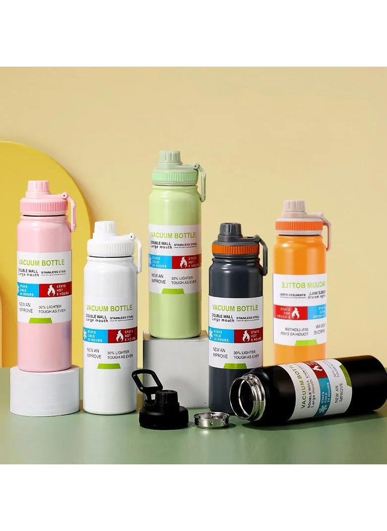 VIO - Stainless Steel Portable Sports Water Bottle Hot Cold Thermos Flask Thermosteel Water Bottle 800ml for Men Women Steel Bottle Thermos Water Bottles Ideal for School Office Home Travel Car - Image 1