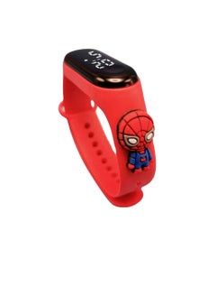 Miniso Kids Electronic Digital Watch, Digital Dial Waterproof Cartoon Character LED Kids Watch, Stylish And Fashionable Children Wrist Watch, Comfortable Watch Band For Kids, (1pc, Red, Spider Man)  - Image 1