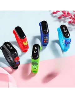 Miniso Kids Electronic Digital Watch, Digital Dial Waterproof Cartoon Character LED Kids Watch, Stylish And Fashionable Children Wrist Watch, Comfortable Watch Band For Kids, (1pc, Red, Spider Man)  - Image 3