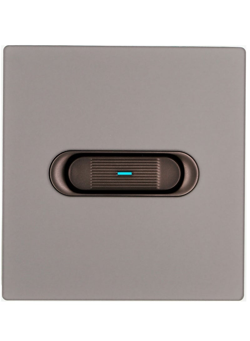 Matt Gray Skin Texture acrylic glass panel Wall Point Switch Push Button Light Switches with LED Indicator, UK Standard Wall Power Swich soket,1 Gang 2 Way,2 Gang 2 Way,3 Gang 2 Way,4 Gang 2 Way,13Amp Single ,Double Sokect ,20Amp, 45Amp, Light Dimmer,Telephone,Computer socket,Satellite TV Socket,Door Bell Swtch - Image 1