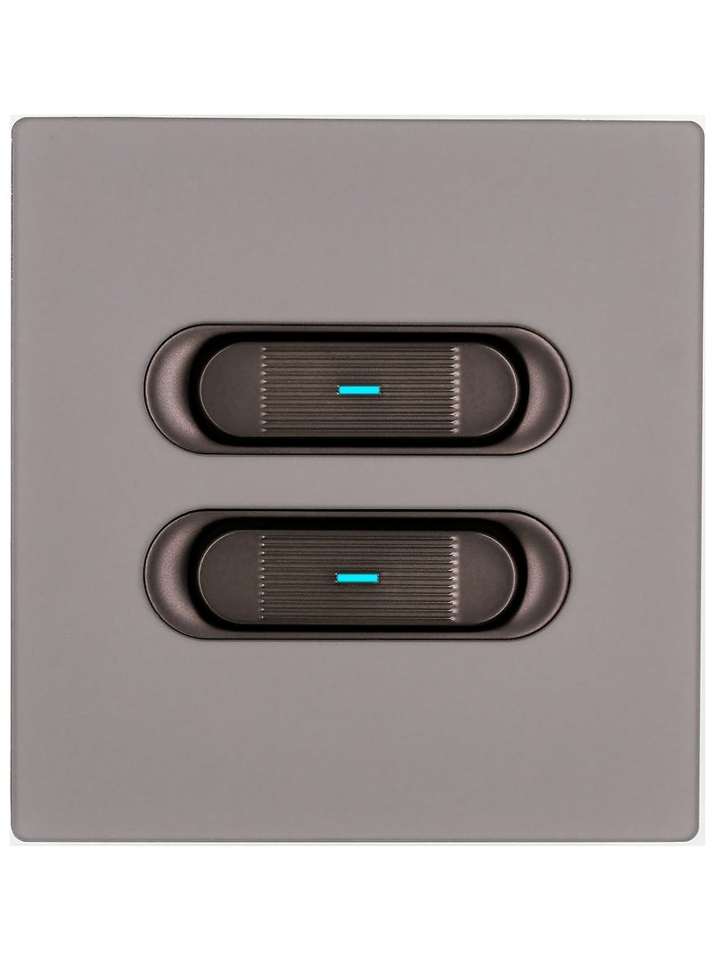 Matt Gray Skin Texture acrylic glass panel Wall Point Switch Push Button Light Switches with LED Indicator, UK Standard Wall Power Swich soket,1 Gang 2 Way,2 Gang 2 Way,3 Gang 2 Way,4 Gang 2 Way,13Amp Single ,Double Sokect ,20Amp, 45Amp, Light Dimmer,Telephone,Computer socket,Satellite TV Socket,Door Bell Swtch - Image 2