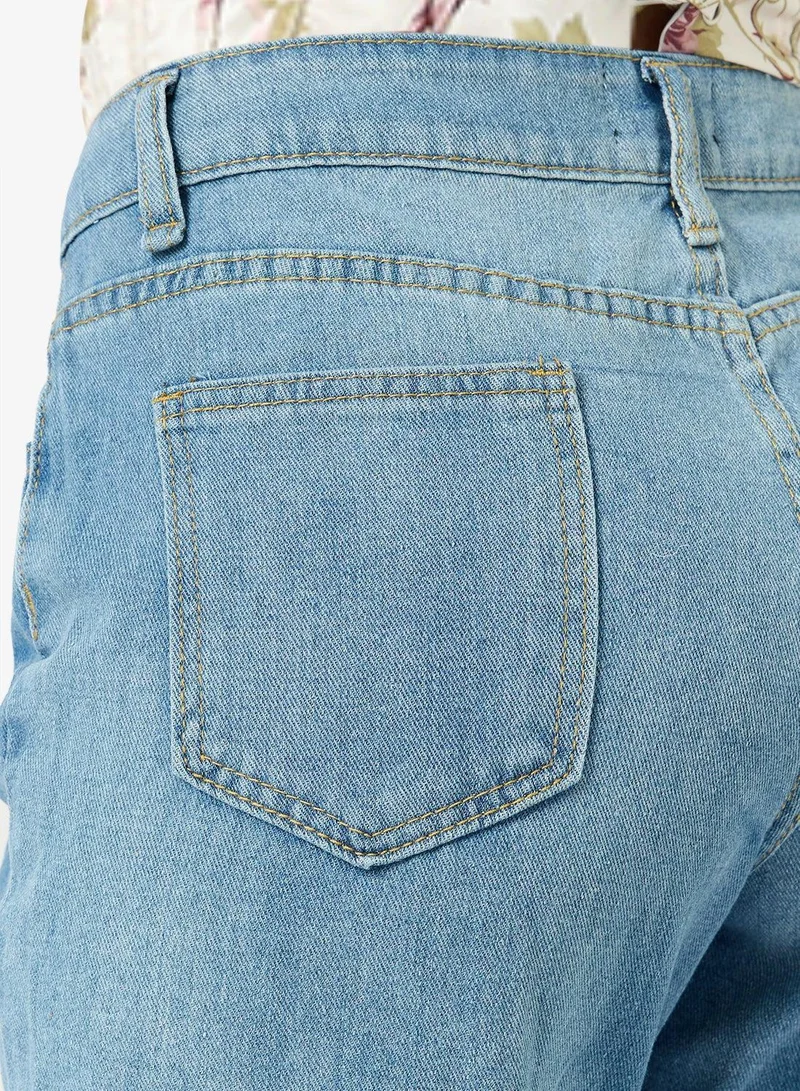 Ginger Mid Rise Wide Leg Jeans