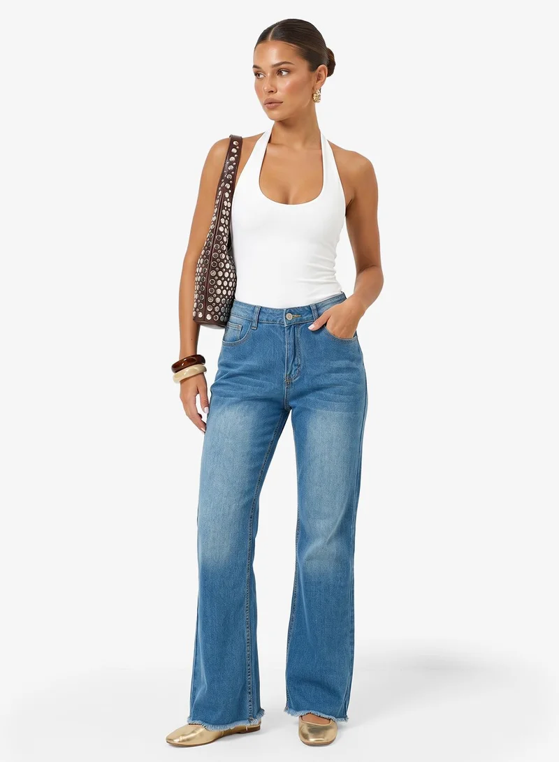 Ginger Mid Rise Wide Leg Jeans