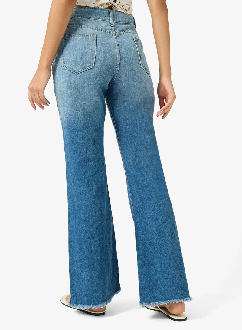 Ginger  Mid Rise Wide Leg Jeans for Women | Best Price UAE