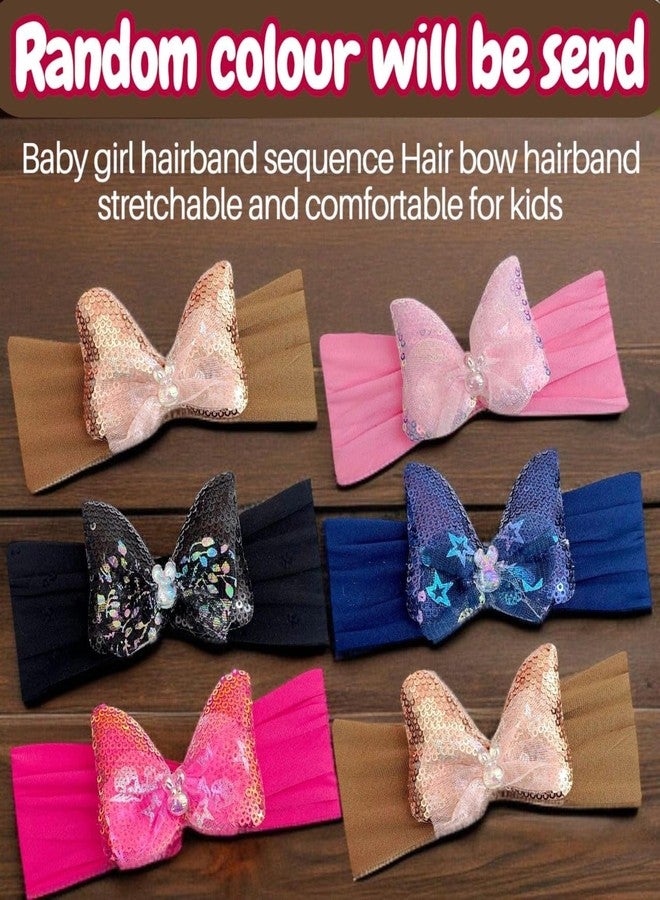 AMYCAUR Multicolor Bow Headband For Baby Girls, Super Stretchy Soft Knot Headbands, Headwrap For Infant, Hair Accessories For Newborn Baby Girls, Return Gift For Babys, Random Color (3 Piece, Small) - Image 2