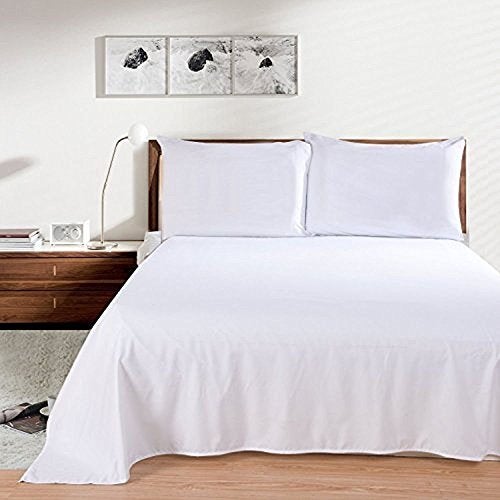 LINENWALAS 300 TC King Size Cotton King Bedsheet with 2 Pillow Covers, Luxury Solid Bedsheets in White, Soft and Smooth (100" X 108") - Image 5