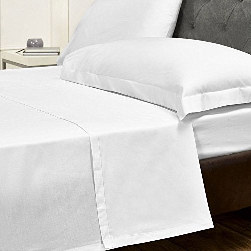 LINENWALAS 300 TC King Size Cotton King Bedsheet with 2 Pillow Covers, Luxury Solid Bedsheets in White, Soft and Smooth (100" X 108") - Image 3