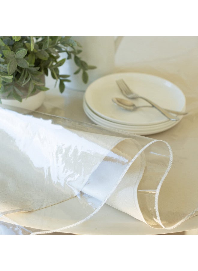 Benson Mills Heavy Duty Clear Plastic Tablecloth Protector, 100% Waterproof Table Cloth, Oil Spill Proof, Table Cover for Dining Tables, Parties and Holidays (70" Round) - Image 5