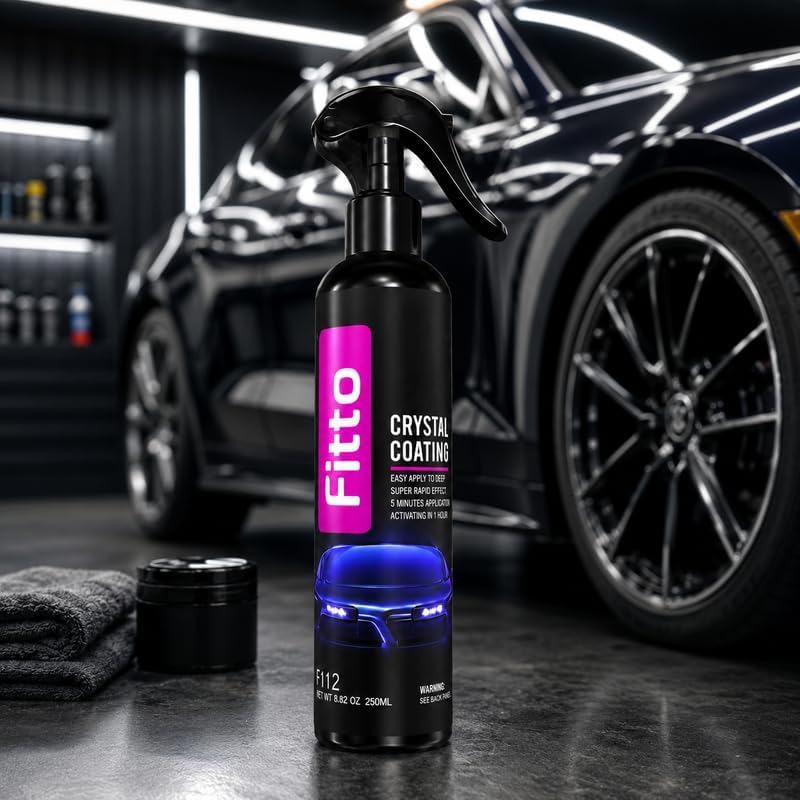 FITTO Crystal Coating 250ML, Car Paint Protection Coating Spray with Deep Gloss Finish, Long Lasting Hydrophobic Shine and UV Protection - Image 1