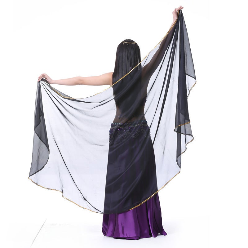 250x120cm Chiffon Belly Dance Veil Black 