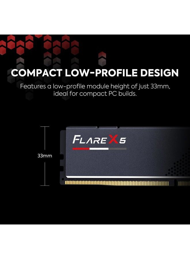 G.Skill Flare X5 Series (AMD Expo) DDR5 RAM 32GB (2x16GB) 6000MT/s CL30-36-36-96 1.35V Desktop Computer Memory UDIMM - Matte Black (F5-6000J3036F16GX2-FX5) - Image 4