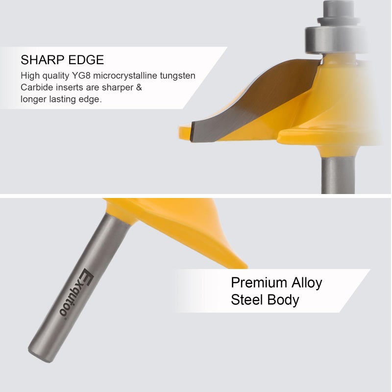 Exqutoo 1PCS 1/4" Shank 2-1/2" Diameter Raised Panel Cabinet Door Making Router Bit Woodworking Tools Door & Window Router Bit - Image 3