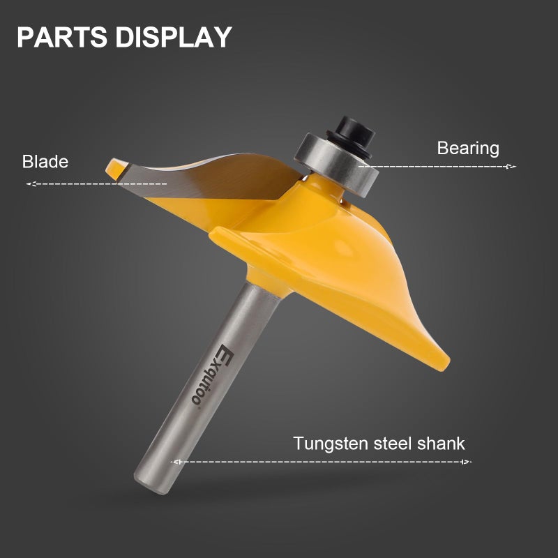 Exqutoo 1PCS 1/4" Shank 2-1/2" Diameter Raised Panel Cabinet Door Making Router Bit Woodworking Tools Door & Window Router Bit - Image 4