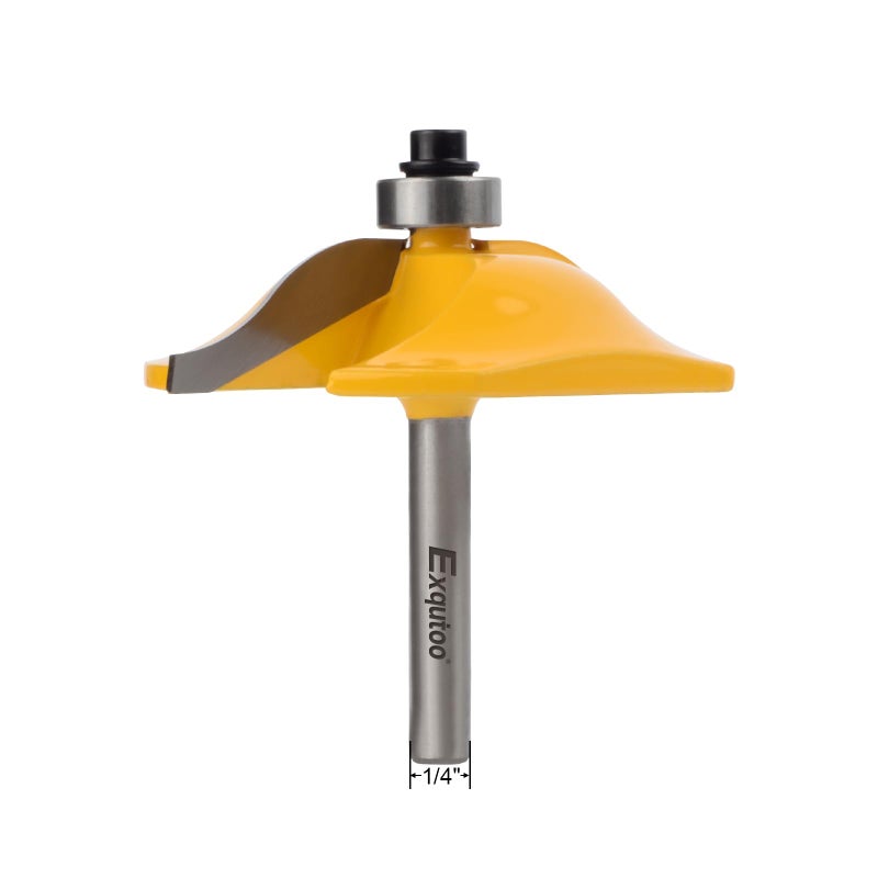 Exqutoo 1PCS 1/4" Shank 2-1/2" Diameter Raised Panel Cabinet Door Making Router Bit Woodworking Tools Door & Window Router Bit - Image 1