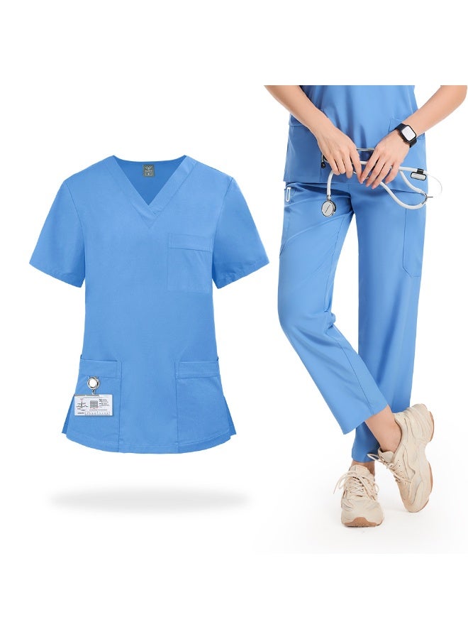 NIBEMINENT Medical Uniforms Women Scrubs Sets  Doctors Hospital Nurses Accessories Dental Clinic Spa Salon Workwear Clothes - Image 1