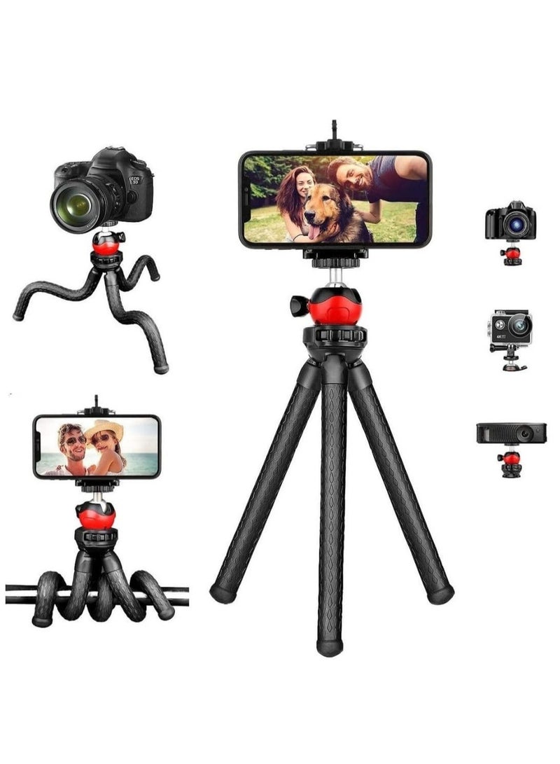 ELTRAZONE Flexible Tripod, 12 Inch Phone Tripod for iPhone and Android Phone, Action Camera Tripod for GoPro Canon Nikon DSLR - Image 1