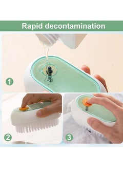Bukela Multifunctional Liquid Shoe Brush,  Scrub Brushes for Cleaning, Liquid Adding Soft Fur Cleaning Brush, Multifunctional Laundry Brush with Liquid Box for Washing Shoes Clothes(White+Green)  - Image 5