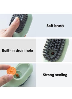 Bukela Multifunctional Liquid Shoe Brush,  Scrub Brushes for Cleaning, Liquid Adding Soft Fur Cleaning Brush, Multifunctional Laundry Brush with Liquid Box for Washing Shoes Clothes(White+Green)  - Image 3