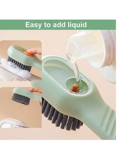 Bukela Multifunctional Liquid Shoe Brush,  Scrub Brushes for Cleaning, Liquid Adding Soft Fur Cleaning Brush, Multifunctional Laundry Brush with Liquid Box for Washing Shoes Clothes(White+Green)  - Image 2